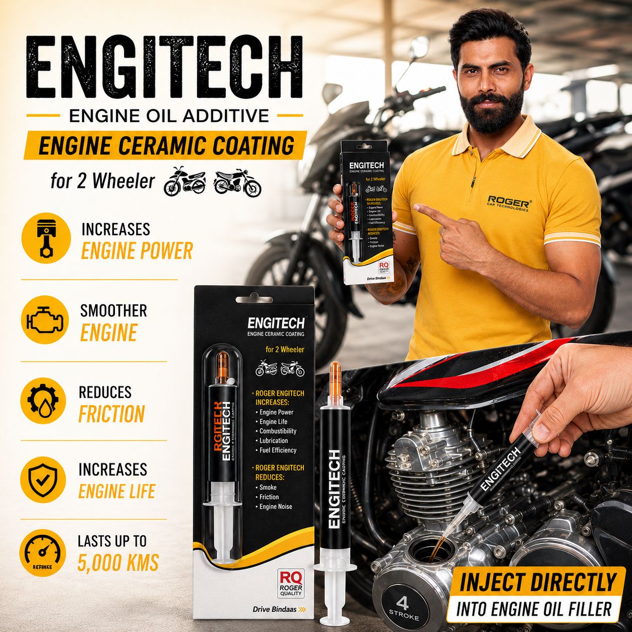 ROGER Bike Engitech Engine Oil Additive