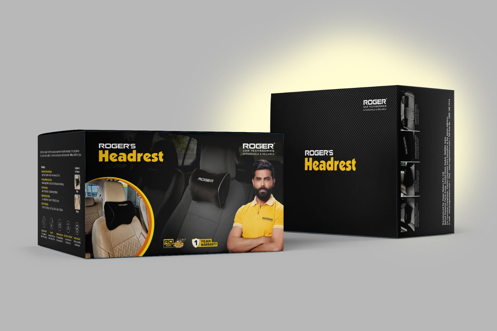 Responsive Memory Foam Headrest | 1-Year Warranty | Supports Neck | Reduces Neck Fatigue | Maintains Proper Driving Posture