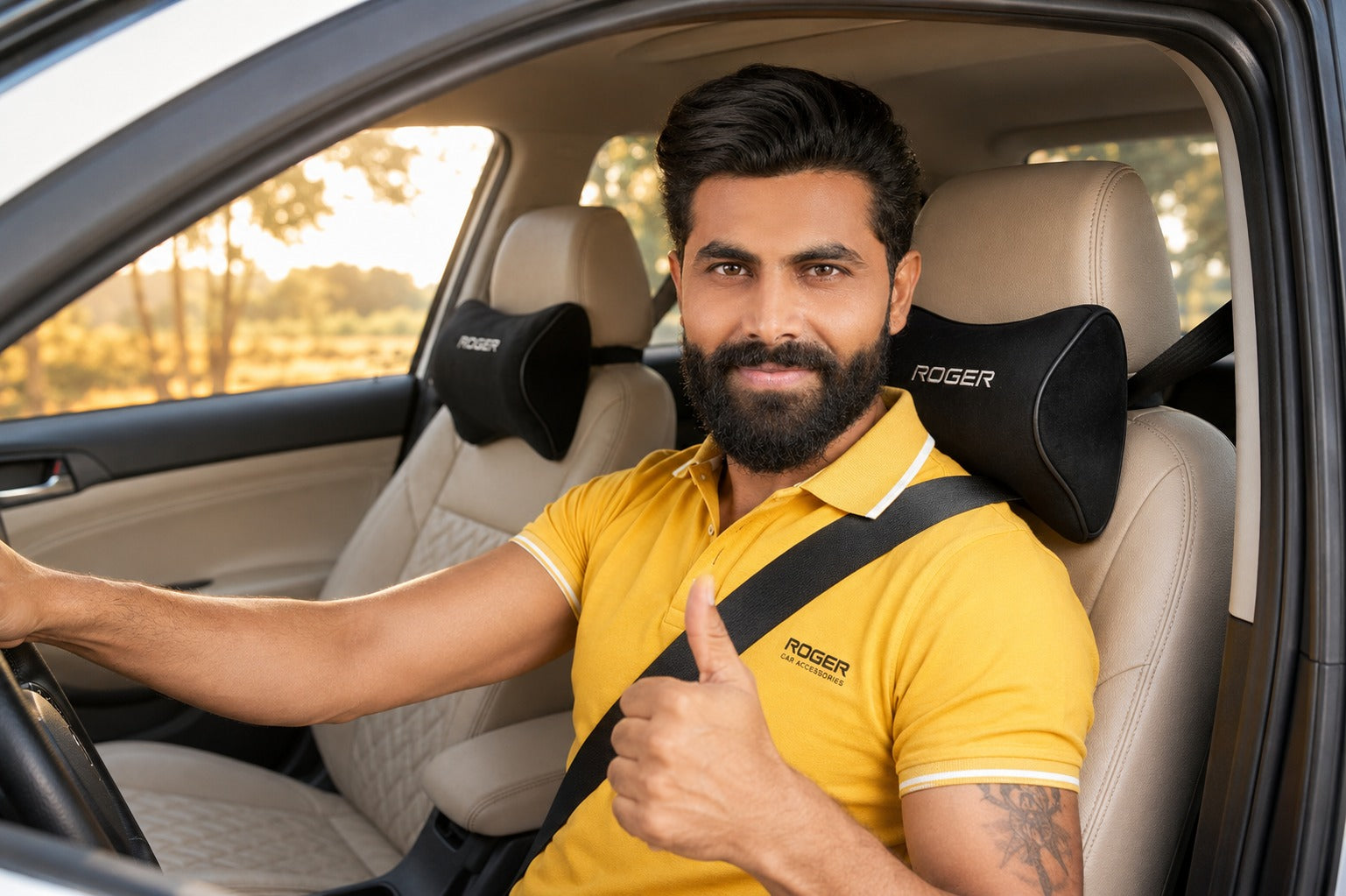 Responsive Memory Foam Headrest | 1-Year Warranty | Supports Neck | Reduces Neck Fatigue | Maintains Proper Driving Posture