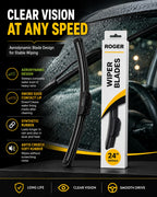 Roger Super Synthetic Wiper Blade | 6-Month Warranty | Streak-Free Wiping | Noise-Free Operation | High-Speed Stability | All-Weather Performance