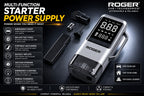 Roger 6 in 1 Jump Starter | Supports 6.0L Petrol & 3.0L Diesel | Starts Dead Battery | 150 PSI Digital Inflator | Built-in Vacuum Cleaner | 8000 mAh Power Bank | 2-Year Warranty
