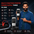 Roger 6 in 1 Jump Starter | Supports 6.0L Petrol & 3.0L Diesel | Starts Dead Battery | 150 PSI Digital Inflator | Built-in Vacuum Cleaner | 8000 mAh Power Bank | 2-Year Warranty