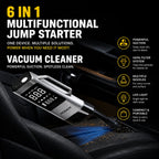Roger 6 in 1 Jump Starter | Supports 6.0L Petrol & 3.0L Diesel | Starts Dead Battery | 150 PSI Digital Inflator | Built-in Vacuum Cleaner | 8000 mAh Power Bank | 2-Year Warranty