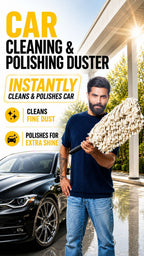 Roger Duster | Cleans & Polishes in Minutes | No Water Required | Long Handle for Rooftop & Windshield Cleaning | 6-Month Warranty | Scratch-Free Cleaning