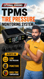 Roger TPMS | External Wireless Sensors | Real-Time Tyre Pressure Monitoring | Puncture Alert System | DIY Installation in Just 5 Minutes | Auto Power On/Off | 1-Year Warranty