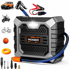 Roger 3 In 1 Multifunctional Jump Starter 800A Jump Starter | Digital Auto Cut-Off Air Inflator Wireless & 12V Operation | 8000 mAh Battery | 1 Year Warranty