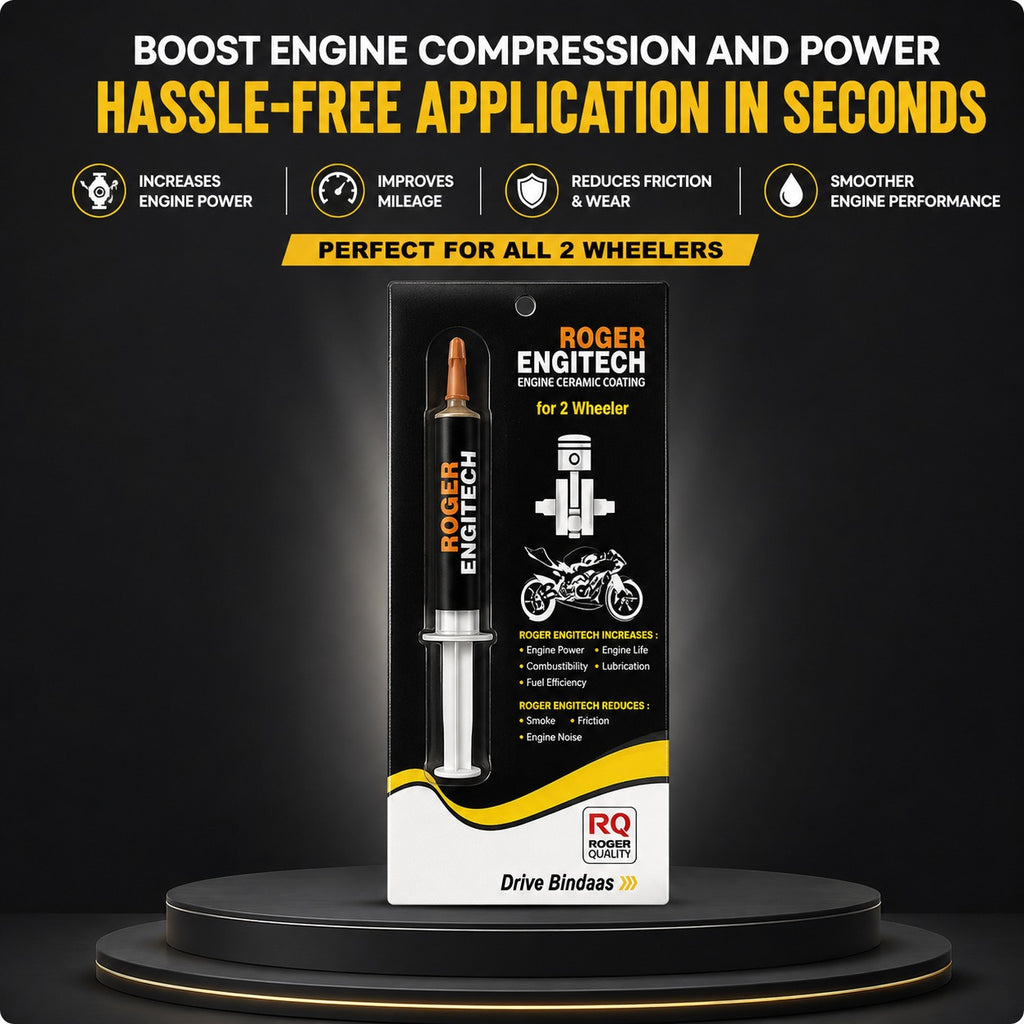 Roger Engitech Engine Oil Additive for Two-Wheelers | Reduces Engine Friction | Better Pickup & Performance | Reduces Engine Noise | Lasts Up to 5,000 km | DIY Easy Application