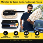 Roger Duster | Cleans & Polishes in Minutes | No Water Required | Long Handle for Rooftop & Windshield Cleaning | 6-Month Warranty | Scratch-Free Cleaning