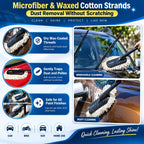 Roger Duster | Cleans & Polishes in Minutes | No Water Required | Long Handle for Rooftop & Windshield Cleaning | 6-Month Warranty | Scratch-Free Cleaning