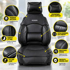 Roger Universal Multi-Support Seat Cover | 1-Piece | Supports Neck to Thighs | Fits All Car Models | 12-Month Stitching Warranty | Reduces Long Drive Fatigue | Built-In Lumbar Support | Premium Synthetic Leather