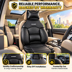 Roger Universal Multi-Support Seat Cover | 1-Piece | Supports Neck to Thighs | Fits All Car Models | 12-Month Stitching Warranty | Reduces Long Drive Fatigue | Built-In Lumbar Support | Premium Synthetic Leather
