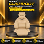 Roger Universal Multi-Support Seat Cover |1-Piece | Supports Neck to Thighs | Fits All Car Models | 12-Month Stitching Warranty | Reduces Long Drive Fatigue | Built-In Lumbar Support | Premium Synthetic Leather