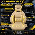 Roger Universal Multi-Support Seat Cover |1-Piece | Supports Neck to Thighs | Fits All Car Models | 12-Month Stitching Warranty | Reduces Long Drive Fatigue | Built-In Lumbar Support | Premium Synthetic Leather
