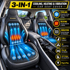 Roger 3-in-1 Cooling, Heating & Massage Seat Cover | 2-Year Warranty | All-Season Driving Comfort | Reduces Long Drive Fatigue | Breathable Mesh Design