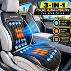 Roger 3-in-1 Cooling, Heating & Massage Seat Cover | 2-Year Warranty | All-Season Driving Comfort | Reduces Long Drive Fatigue | Breathable Mesh Design