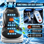 Roger 3-in-1 Cooling, Heating & Massage Seat Cover | 2-Year Warranty | All-Season Driving Comfort | Reduces Long Drive Fatigue | Breathable Mesh Design