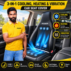 Roger 3-in-1 Cooling, Heating & Massage Seat Cover | 2-Year Warranty | All-Season Driving Comfort | Reduces Long Drive Fatigue | Breathable Mesh Design