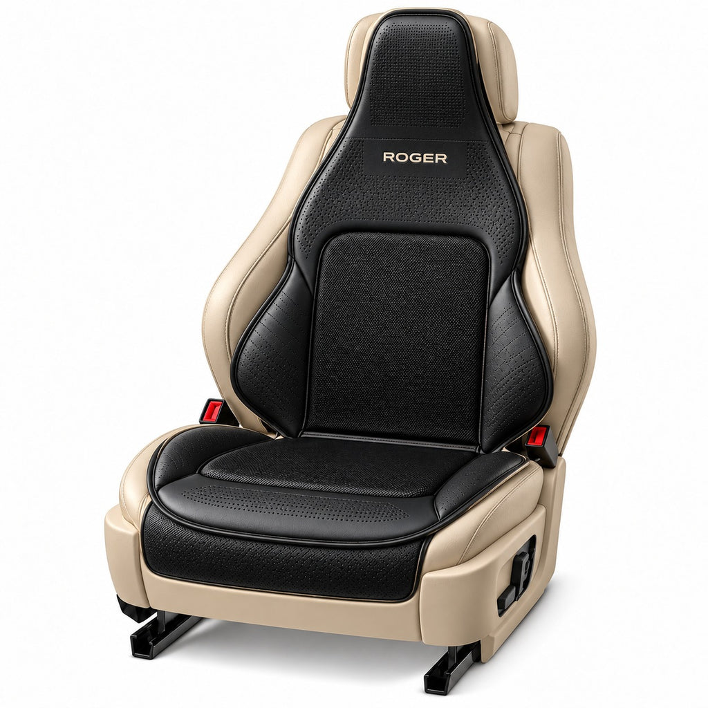 Roger 3-in-1 Cooling, Heating & Massage Seat Cover | 2-Year Warranty | All-Season Driving Comfort | Reduces Long Drive Fatigue | Breathable Mesh Design