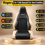 Roger 3-in-1 Cooling, Heating & Massage Seat Cover | 2-Year Warranty | All-Season Driving Comfort | Reduces Long Drive Fatigue | Breathable Mesh Design