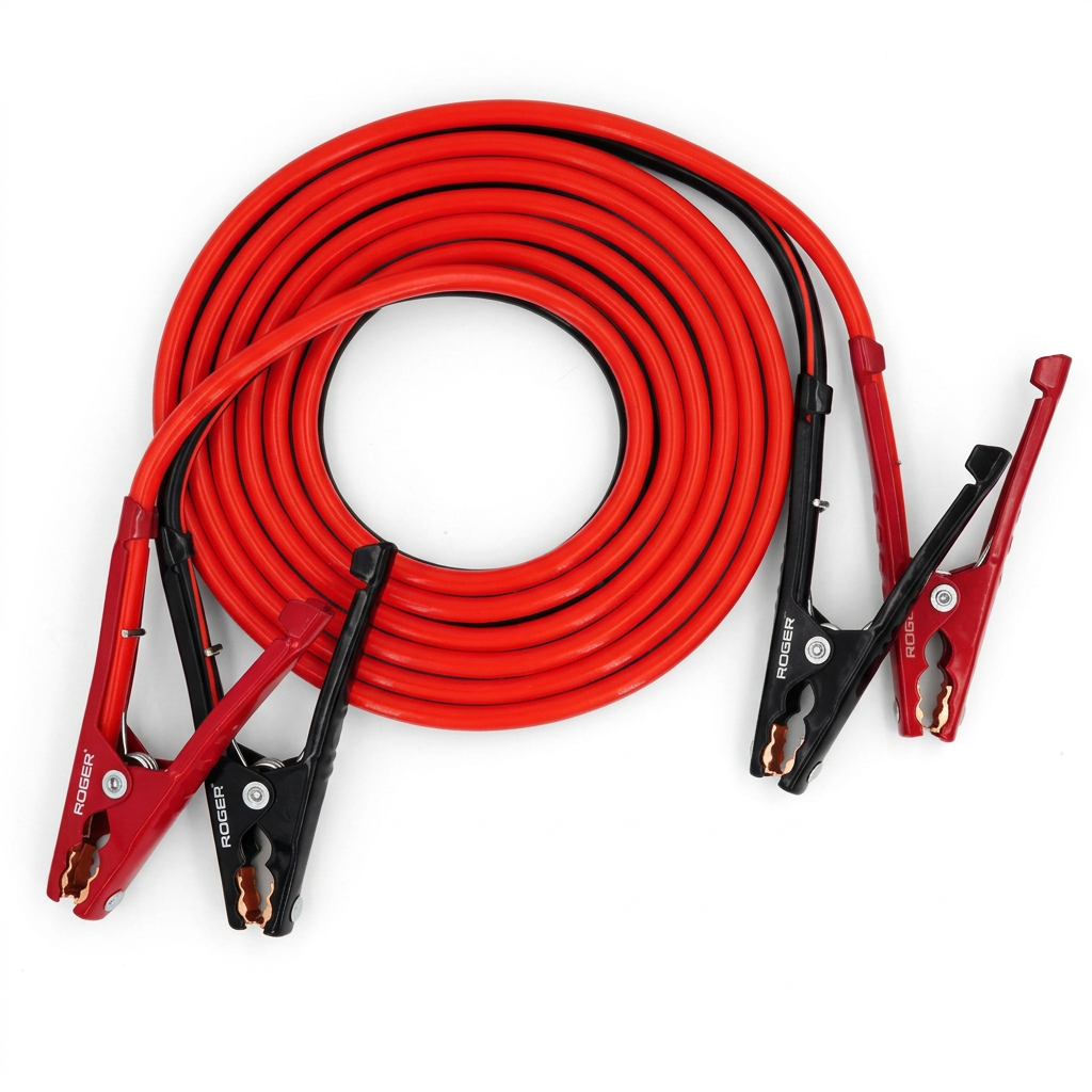 ROGER 800A Jump Start Booster Cable, 2 Meter Heavy-Duty Copper-Clad Aluminium, Insulated Clamps with Storage Case