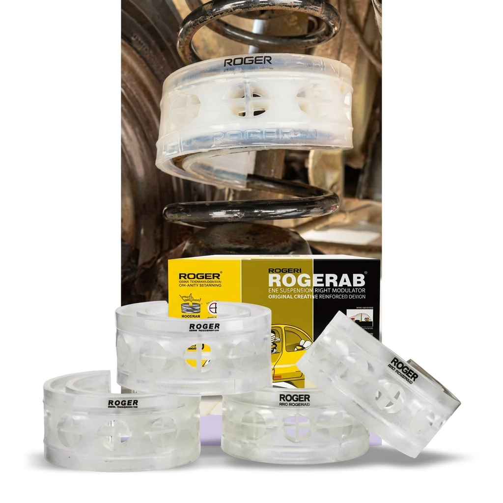 ROGERAB For All Car Models (4Pcs) Patented,ARAI Tested Car Coil Spring Buffer Kit To Increase Car Height & Comfort