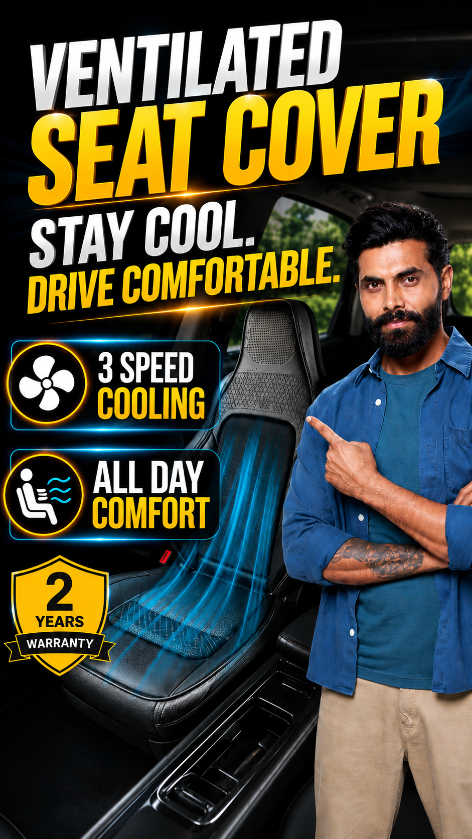ROGER Ventilated Car Seat Cover