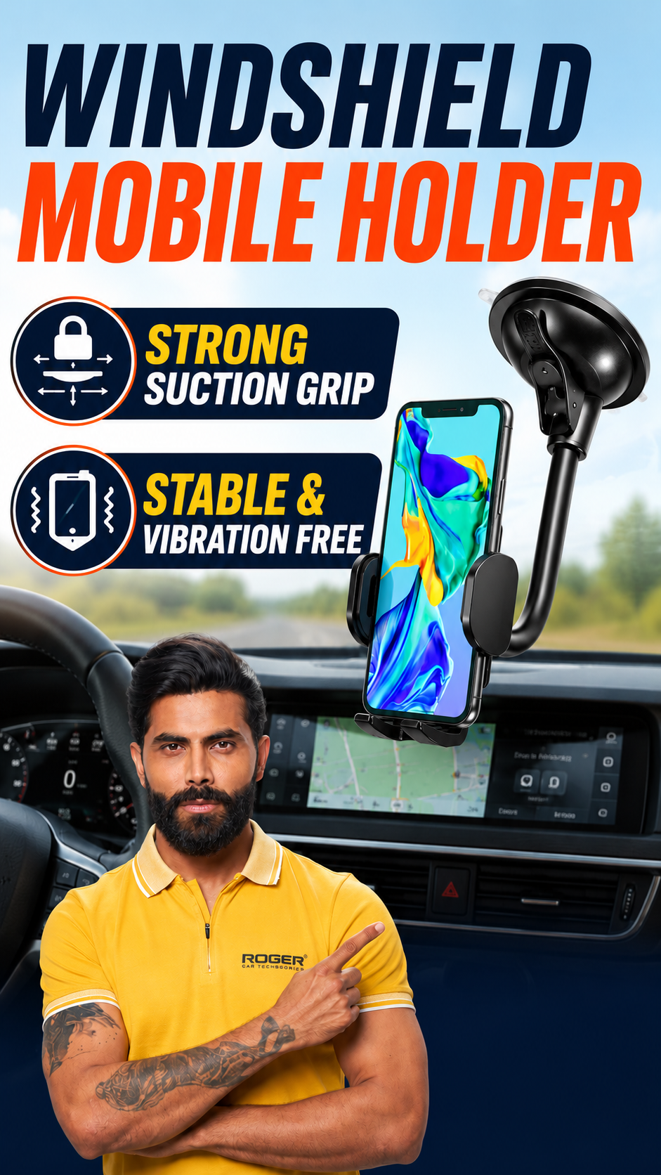 ROGER Norma Car windscreen Mobile Holder