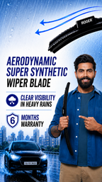Roger Super Synthetic Wiper Blade | 6-Month Warranty | Streak-Free Wiping | Noise-Free Operation | High-Speed Stability | All-Weather Performance